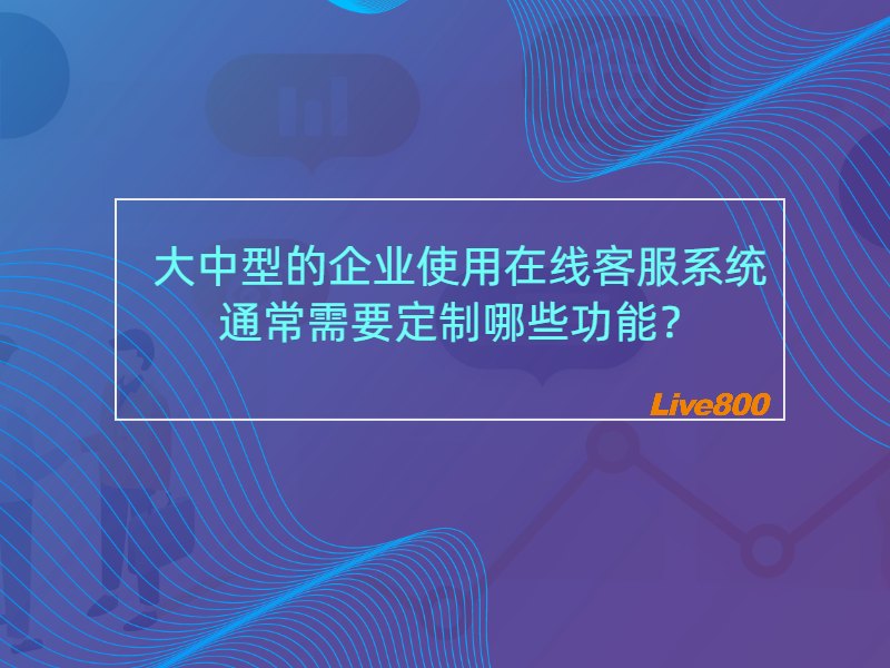 大中型的企业使用在线客服系统通常需要定制哪些功能？